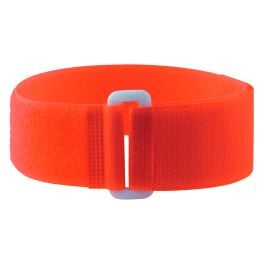 5 Bracelets auto-agrippants fluo avec passant orange