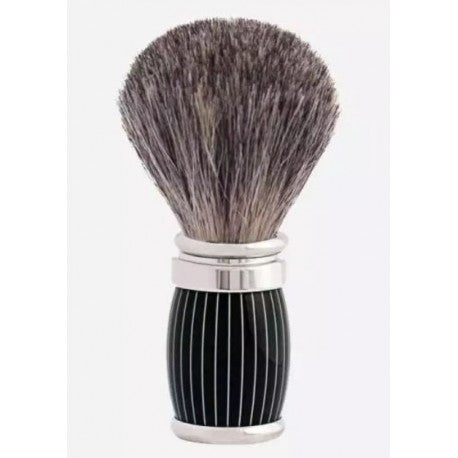 Blaireau pur poil gris de Russie, manche laque rétro finition chrome JORIS