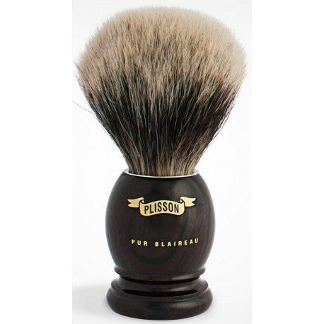 Blaireau pur blanc europeen, Taille 12, manche bois de macassar PLISSON