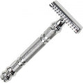 Rasoir de Sureté dentelé à peigne ouvert, ouv. totale, piqueté, long 9.5cm, 57gr