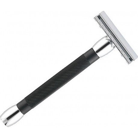 Rasoir de Sureté "20C" ouverture totale, manche noir Extra Long 10cm MERKUR