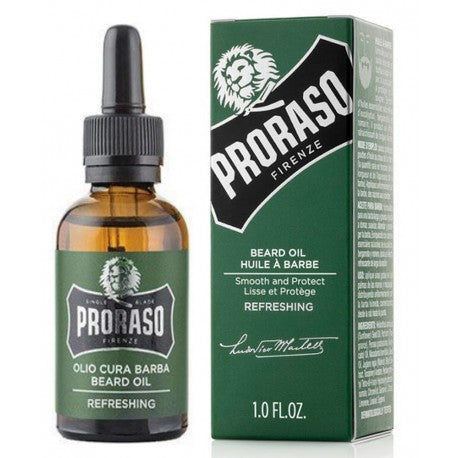 Huile à Barbe et moustache Rafraîchissant vert 30 ml PRORASO