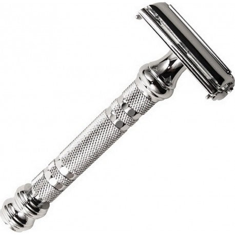 Rasoir de Sureté ouverture Papillon manche strié extra long 10cm, 75gr