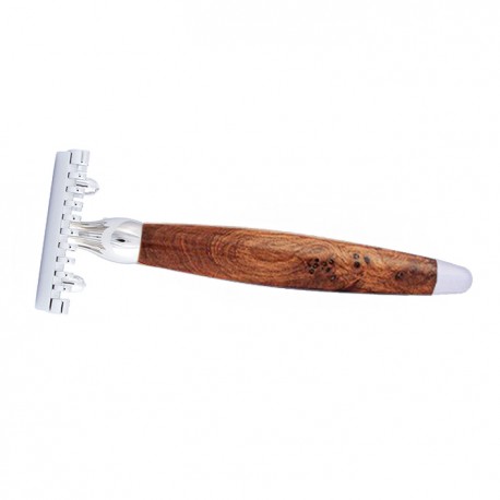 Rasoir tradition classique bois de thuya et chrome JORIS