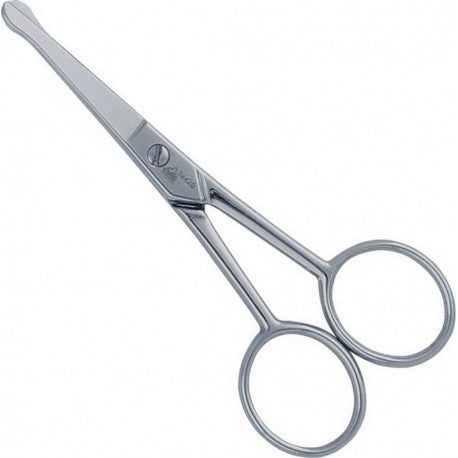 Ciseaux Gentleman à moustache à lentille, acier inox brossé Solingen 10.7cm ERBE