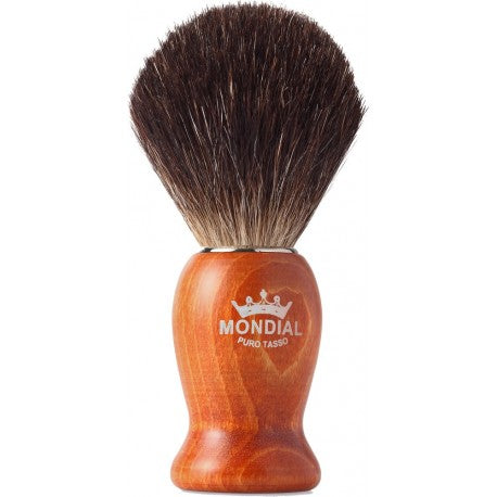 Blaireau WOOD pur poil noir, Taille 12 manche bois rouge MONDIAL 1908