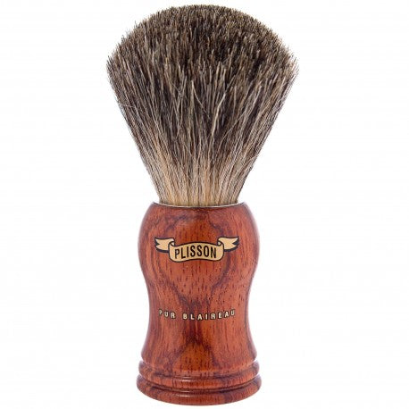 Blaireau pur poil gris européen, Taille 12, bois de bubinga forme haute PLISSON