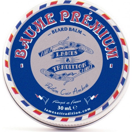 Baume coiffage Barbe Premium, Parfum Cuir Ambré 30ml LAMES & TRADITION