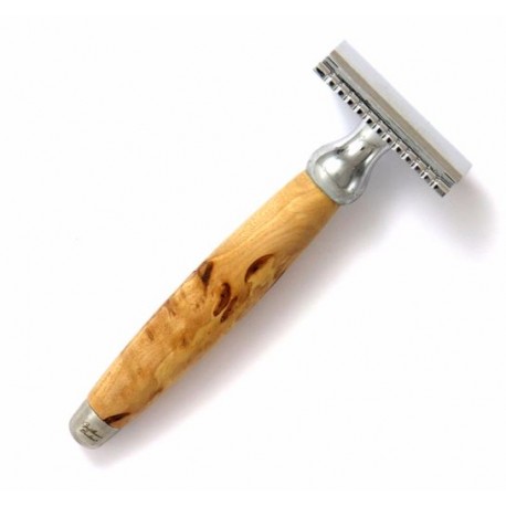 Rasoir de sécurité en Bouleau Madré, peigne fermé GENTLEMAN BARBIER