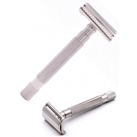 Rasoir Sureté Incliné Semi Slant,ouvert. Totale-manche chromé Ext.long 10cm 90gr
