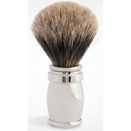 Blaireau pur poil gris Européen T12, manche laiton & Palladium "miroir"PLISSON