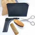 Trousse d'entretien Barbe&Moustache, brosse/peigne/ciseaux/peigne-guide LORDSON