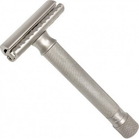 Rasoir de Sureté Réglable, ouverture totale manche chromé extra long 10cm, 112gr