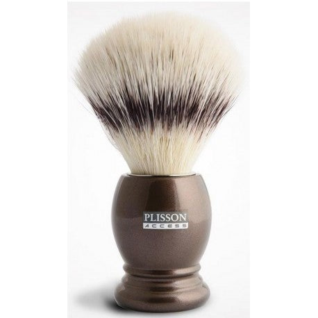 Blaireau en Fibre blanche, taille 12, Access manche marron nacré PLISSON-