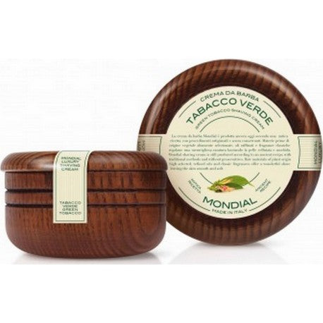 Savon-Crème à barbe TABACCO VERDE, fleurs de plantes, bol en bois MONDIAL 1908