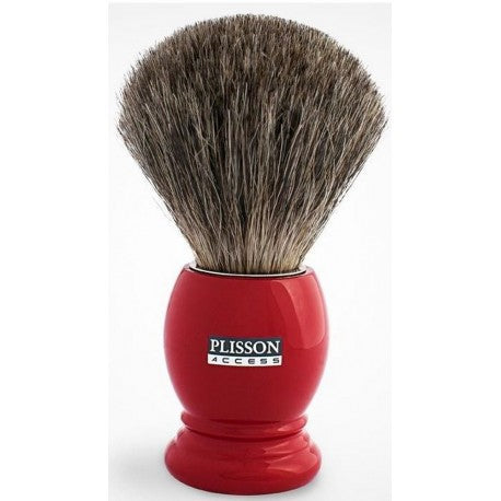 Blaireau pur poil gris de Russie taille 12, Access, manche Rouge Ferrari PLISSON