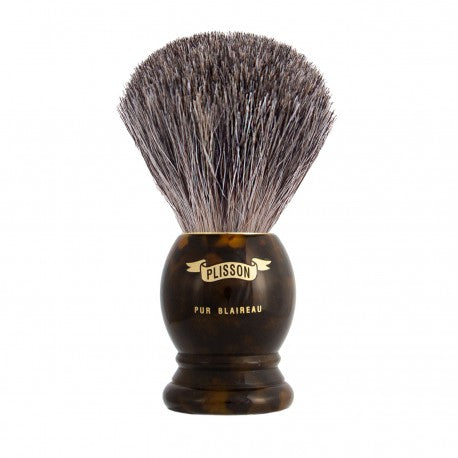 Blaireau Original pur poil gris de Russie Taille 12 manche façon écaille PLISSON