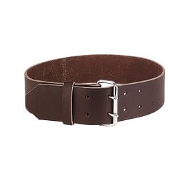Collier en cuir havane 120 x 8 cm