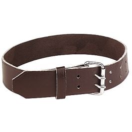 Collier en cuir havane 120 x 6 cm