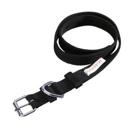 Collier en nylon double 125 x 4 cm noir